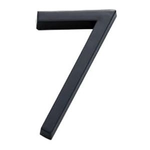 Huisbord deurnummer 10 cm ABS acryl cijferlabel 3D zwart 0 tot 9 nummer zelfklevend bord voor thuis brievenbus hotel adres deurlabel (kleur: nummer 7)