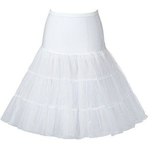 Boolavard 50s Petticoat Onderrok Retro Vintage Swing 50s Rockabilly Wit, Zwart (Small/Medium (6-14), Wit)