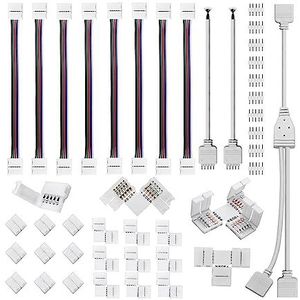 momend 5 Pin LED Strip Connector Kit Wit Plastic voor 12Mm RGBW LED Strip Aansluiting Inclusief T Vorm 5 Pin LED RGBW Connector