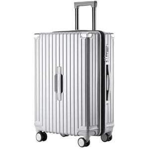 Koffer Reiskoffer Aluminium frame Bagage op demper Universeel wiel Wachtwoord Business case Multifunctioneel (Color : Starry Silver Extend, Size : 20 inch)