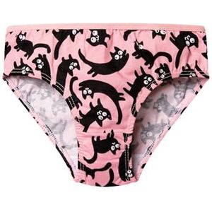 Dedoles Dames & Meisjes Ondergoed Slipjes Katoen Grappige Ontwerpen Bloemen Appel Avocado Eenhoorn Feest Zeemeermin, kleur: Rosa, motief: Roze katten (meisjes), grootte: 2-4 jaar