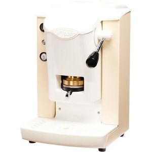 FABER COFFEE MACHINES | Model Slot Plast | Koffiezetapparaat voor ESE-pads 44 mm | Kleur ivoor kunststof wit | Padpers van messing