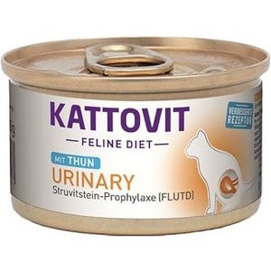 Kattovit Feline Diet Urinary | Tonijn & kalf 8 x 85 g - afzonderlijk of in bundel | Struvitstein-profylaxe FLUTD (C-receptuur) | Voor het verminderen van struvitstenrecidieven (8, tonijn)