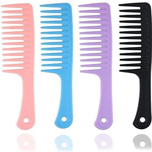 Brede tandenkam voor krullend haar - grote ontwarrende kam met brede tandkam voor nat haar, duurzame haarborstel voor de beste styling en professionele haarverzorging, geschikt voor krullend haar