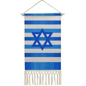 Israël Vlag Muur Opknoping Met Kwasten Katoen Linnen Schilderen Tapestry Voor Slaapkamer Woonkamer Decor