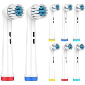 Perfekto24 Opsteekborstels compatibel met Oral B tandenborstels (8 stuks) - tandenborstelopzetstukken voor een uitstekende tandenborstelervaring - geschikt voor Oral B Sensitive Clean modellen