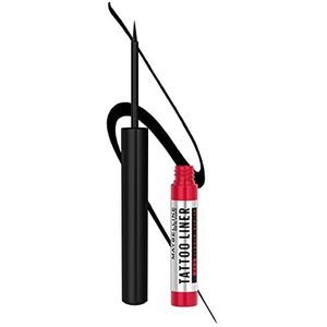 Maak kennis met de Tattoo Liner Dip in Maybelline New York, de eyeliner met kwast, super nauwkeurige vloeistof die dankzij zijn waterdichte koolpigmenten niet doorloopt of diepzwart