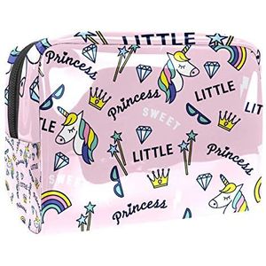 Eenhoorns Regenboog Zonnebril Kroon Prinses Roze Reizen Make-up Bag, Pouch Schoonheid Accessoires Organizer voor Vrouwen Meisjes