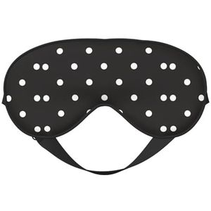Zwart-wit Polka Dot Unisex Elastische Verstelbare Gesp Ontwerp Verduisterend Slaap Oogmasker voor Thuis Reizen Yoga Kantoor Nap