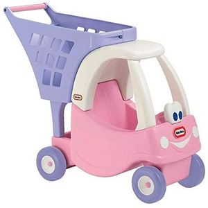 little tikes Cozy Shopping Cart - Denkbeeldige Boodschappen voor Kinderen - Speelset Voor Peuters - Roze/Paars