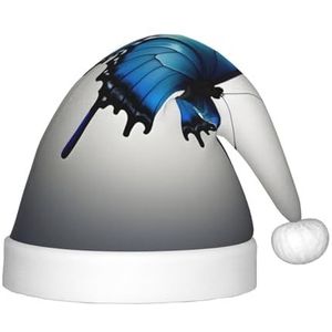 SSIMOO Een Blauwe Vlinder Heerlijke Kinderen Pluche Kerstmuts - Vakantie Decoratieve Hoed Voor Feesten, Feestelijk Plezier, En Meer