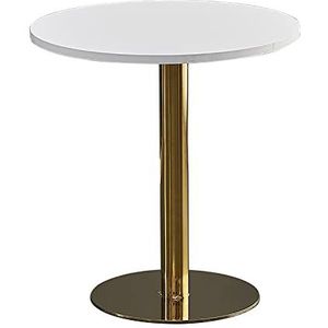 Prachtige salontafel van 75 cm hoog, eenvoudige gouden ronde tafel voor zaken, kleine tafel voor ontvangst en onderhandeling, vrijetijdstafel voor koffiewinkel/melktheewinkel (kleur: A, maat: 70 cm)