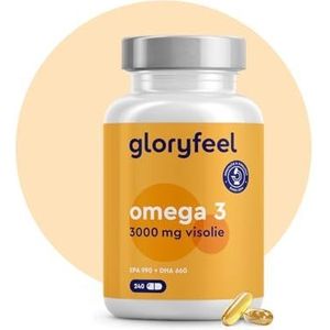 Omega 3 Visolie 3000mg - 240 capsules met 990 mg EPA & 660 mg DHA - uit duurzame visserij, laboratorium getest en geproduceerd in Duitsland