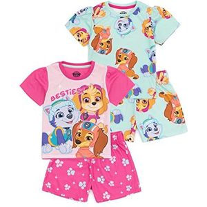 PAW Patrol Girls 2 Pack Pyjama's | Kids Pink Blue Skye Everest Liberty Besties Geanimeerde Rescue Pups T-Shirt Shorts Pjs | TV-serie Nachtkleding Merchandise