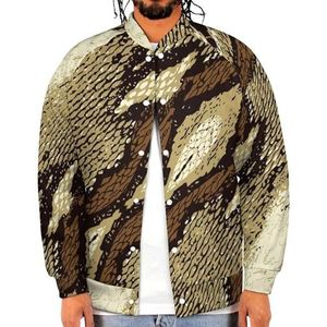 Snake Skin Streep Patroon Grappige Mannen Baseball Jacket Gedrukt Jas Zachte Sweatshirt Voor Lente Herfst