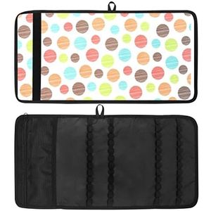 Potlood Wrap, Reizen Tekening Kleurpotlood Roll Organizer voor Kunstenaar, Potloden Pouch Case oranje bruin dot