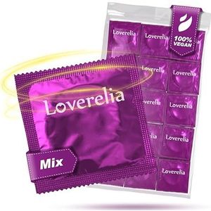 Loverelia ""Mix"" condooms - 50 stuks - gemaakt van 10 verschillende soorten condooms - vegan - voor meer variatie in je liefdesleven - verpakking van 50 (1 x 50 stuks)