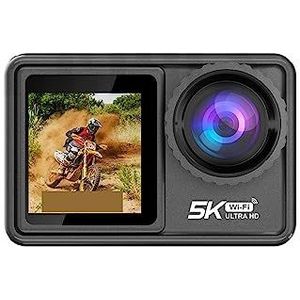 Actie Camera 5K 4K 60FPS Verwisselbare Lens 48MP Zoom Elektronische Stabilizer WiFi for Vlog Heldere Gedetailleerde Beelden(No card,Action Camera 5K D)