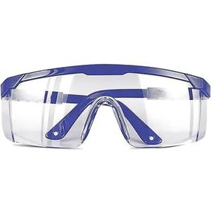 MJINA 1 x veiligheidsbril tegen wind en stof, spatwaterdicht, stofdicht, voor werk, oogbescherming (blauw)