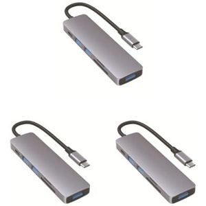 3 set 6 in 1 UBS C Hub Docking Station Kabels Connector Tool Aansluiten Fitting Splitter Apparatuur Mobiele Telefoon Externe Kaarten Reader
