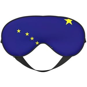 Alaska State Flag Print Zacht Verduisterend Oogmasker, Reizen Oogmasker, Zijslaper Ooghoezen, Slaap Oogmasker voor Mannen Vrouwen