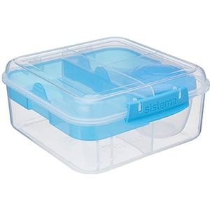 Sistema Bento Box TO GO Lunchbox, vershouddoos met yoghurt-/fruitcontainer, 1,25 l, BPA-vrij, turquoise, 1 stuk