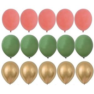 Ballonnen 2 0 stks 1 0 inch ballon kit retro groene witte gouden ballen for verjaardag trouwdag jungle zomer feest decor huisbenodigdheden Heliumballonnen (Color : 15pcs 10inch F, Size : 10inch)