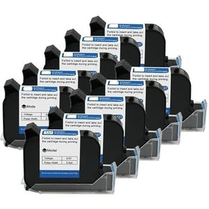12,7 mm draagbare thermische inkjetprinter Sneldrogende oplosmiddelinktcartridge Ongecodeerde draagbare printer Zwarte inkt Afdrukken in meerdere formaten(10PCS)