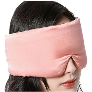 2 stuks zijden satijnen slaapmasker oogschaduw blokkerende licht oogmasker cover schaduw reizen ontspannen ooglapje vrouwen mannen hulp om te slapen (roze)