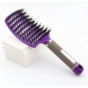 1 stks Haarborstel Vrouwen Haar Borstel Massage CombScalp Krullend Kammen Borstels Kappers Gereedschap (Maat: Paars)
