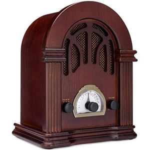 ClearClick Retro AM/FM-radio met Bluetooth - klassieke houten vintage retro stijl luidspreker