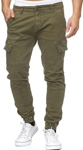 Indicode - August - Cargobroek - Army - Katoen - 6 Zakken