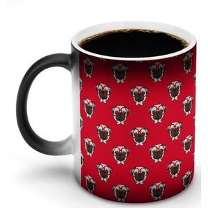 Hond, Boog En Rode Glazen Pas Magische Warmte Veranderende Mok Keramische Cup Koffie Mokken Warmtegevoelige Grappige Gift aan