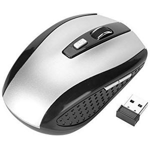Draagbare draadloze muis, 6D 2,4 GHz draadloze optische draadloze muis met USB-ontvanger, slank en geruisloos, ergonomisch ontwerp, lichte technologie voor pc, laptopcomputer
