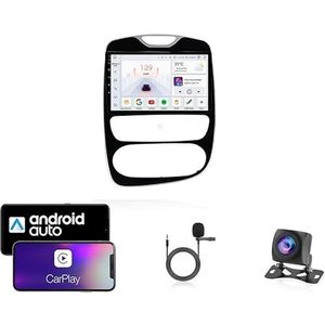 9 Inch Autoradio Compatibel voor Renault Clio 4 2016-2019 met GPS Navigatie CarPlay Android Auto Acht-Core 4G Bluetooth WiFi MirrorLink Stuurwiel Afstandsbediening(T4 8 Core 4G+Wifi 4G+64G)