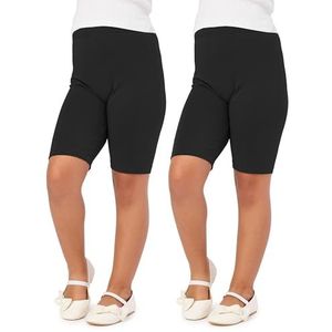 Merry Style Meisjes Korte Legging van Viscose 2 Pack MS10-132 (Zwart/Zwart (2Pack), 146 cm)