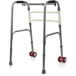 Opvouwbaar Lichtgewicht Aluminium Looprek Met Wielen, In Hoogte Verstelbaar Looprek For Revalidatie Bij Artritis En Parkinson