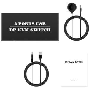 1 Set 2 tot 1 Displayport KVM Switcher Hoogst Definitie 4K@60Hz KVM Switcher