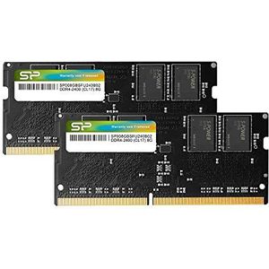 Silicon Power 16GB Kit (2 x 8GB) DDR4-RAM-2400MHz (PC4 19200) 260Pin 1.2V CL17 Non ECC Ongebufferd SODIMM-laptopgeheugen