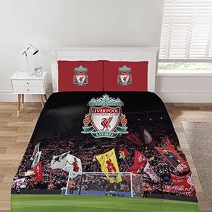 Dreamtex Liverpool FC Officiële The Kop omkeerbare dekbedset eenpersoons en tweepersoonsbed (Tweepersoons)