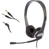 Cyber Acoustics Stereo-headset, 3,5 mm stereo & Y-adapter met microfoonaansluiting voor klaslokaal en schoolonderwijs (AC-204)