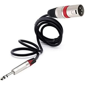 6.35mm Mannelijke 3-Pin XLR Naar RTS 1/4 Stereo Evenwichtige Microfoon Interconnect Kabel Kwart Inch Naar XLR Cord Fit Compatible With AMP (Color : Red Red, Size : 5m)