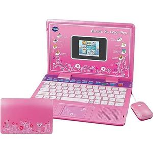 VTech - Genius XL Color Pro tweetalig roze – computer voor kinderen, leercomputer, Azerty toetsenbord – 6/11 jaar – versie FR