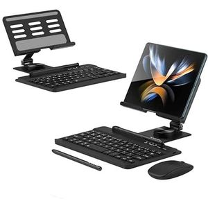 BeisDirect Opvouwbare roterende toetsenbordstandaard voor Samsung Galaxy Z Fold 4/Fold 3 met draadloos Bluetooth-toetsenbord/muis/handschrift pen draadloos verbindt Z Fold 3 4 toetsenbord (zwart)
