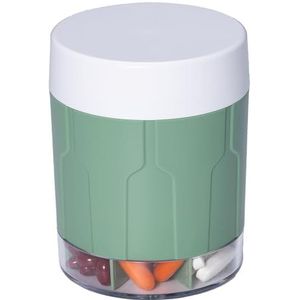Betife Extra grote wekelijkse pillendoos met 7 grote vakken, organizer voor het bewaren van vitaminegeneesmiddelen gedurende 7 dagen, 21 etiketten en een reinigingsborstel (groen)