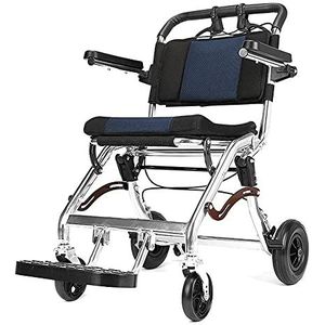 Zelfrijdende lichtgewicht aluminium met inklapbaar frame met bijbehorende handremmen Draagbare rolstoel voor ouderen, gehandicapten en gehandicapten