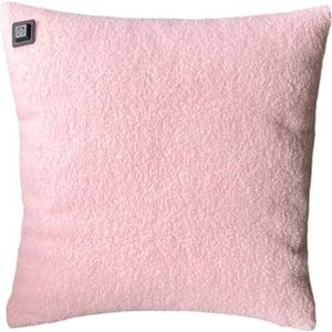 Warmpi® Draadloos Warmtekussen incl. Warmpi® Powerbank (10.000mah) - Teddy Roze boucle -Het elektrisch verwarmde kussen heeft ook kabel van 2.5m voor opwarming via stopcontact of USB Poort (Pink)