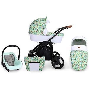 SaintBaby Stroller Ro-Tax Black Alu 2in1 3in1 Isofix babyzitje combi kinderwagen buggy Green 06 3in1 met autostoeltje