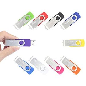ENUODA USB Stick 16GB 10 Stuks USB 2.0 Memory Stick Hoge Snelheid Thumb Drives (10 Gemengde Kleuren)