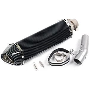 LFYEQZ Motorfiets Uitlaat Mid Pijp Link Buis Slip Op 470mm Uitlaat End Tips Voor B&MW Voor F650GS Voor F700GS Voor F800GS Voor F800GS ADV(A)